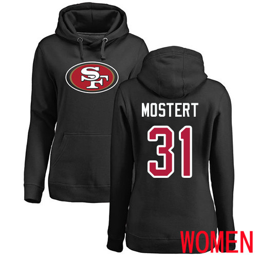 San Francisco 49ers Black Women Raheem Mostert Name and Number Logo #31 Pullover